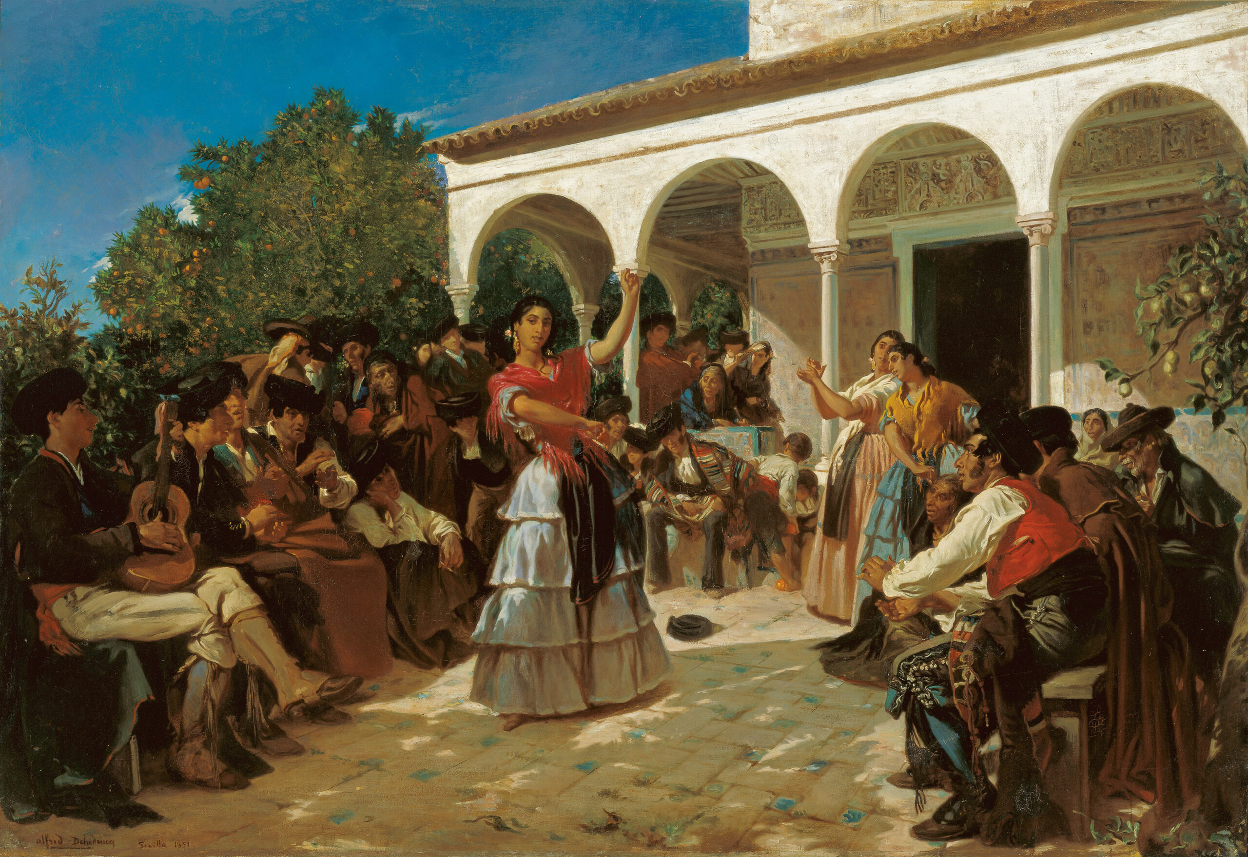 Sevilla y Un baile de gitanos en los jardines del Alcázar, delante del pabellón de Carlos V.