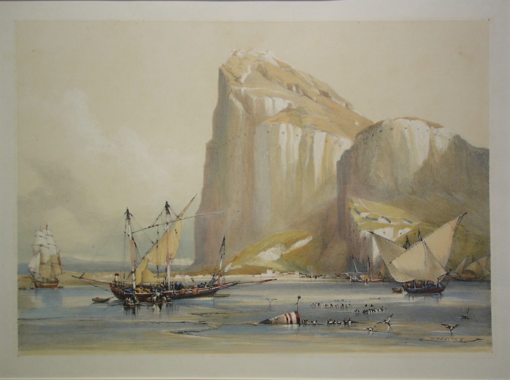 Gibraltar. Dibujo de David Roberts. 1834 Gibraltar.<br />
Dibujo de David Roberts. 1834